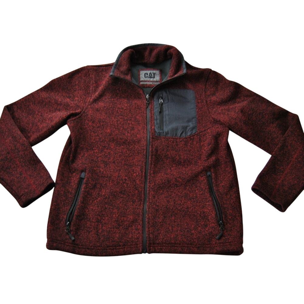CAT Caterpillar Workgear Black & Red Full Zip Up Jacket Medium